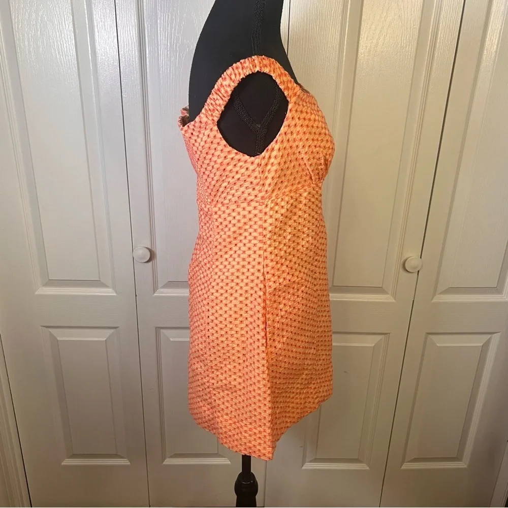 Free People Berry Kiss Peach Off the Shoulder Mini Dress Size Medium Smock Back